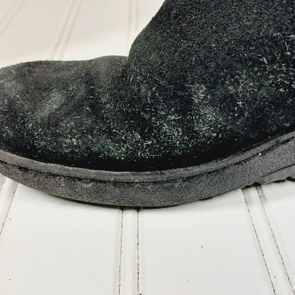 Guess Black Suede Leather Fur Winter Wedge Heel Riding Grip Sole Boots C267 - Picture 8 of 11